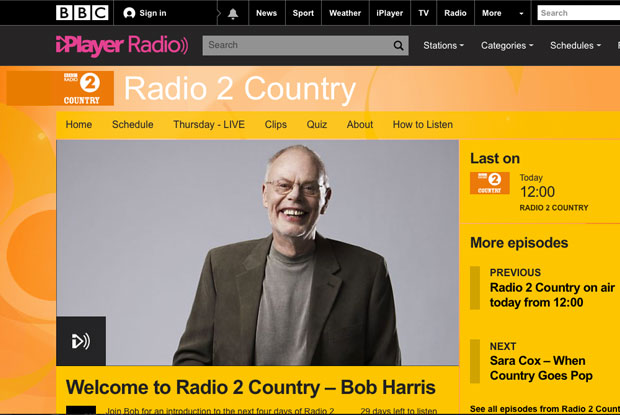 Bob Harris will launch BBC Radio 2 Country on Thursday 10th March