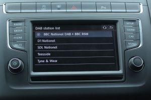 In-car digital radio showing ensembles