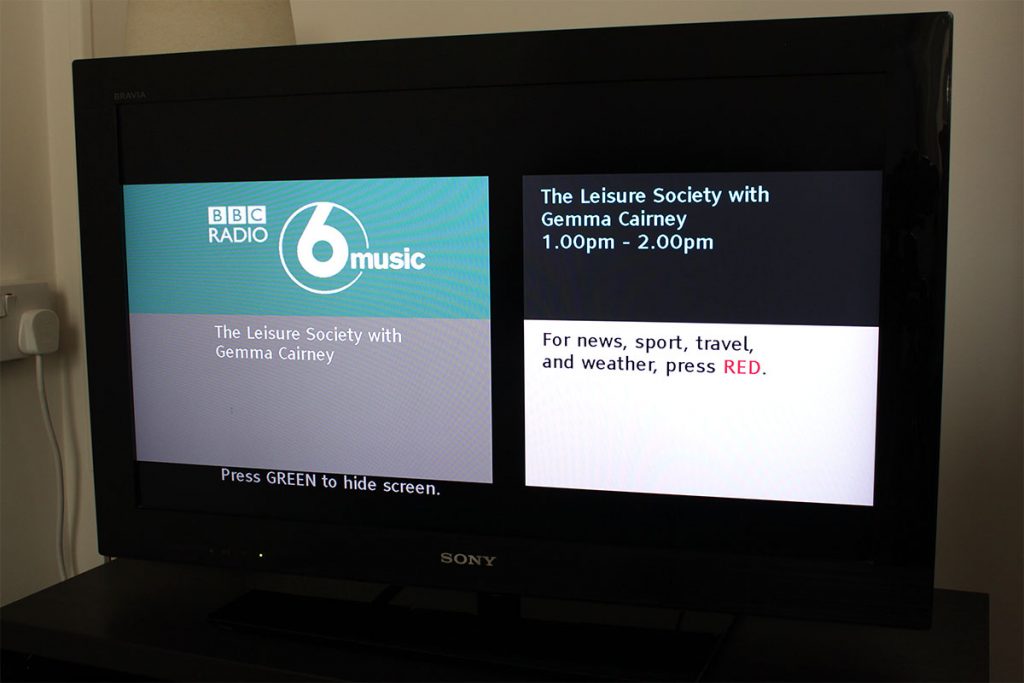 Listening to BBC Radio 6Music on digital radio with Freesat