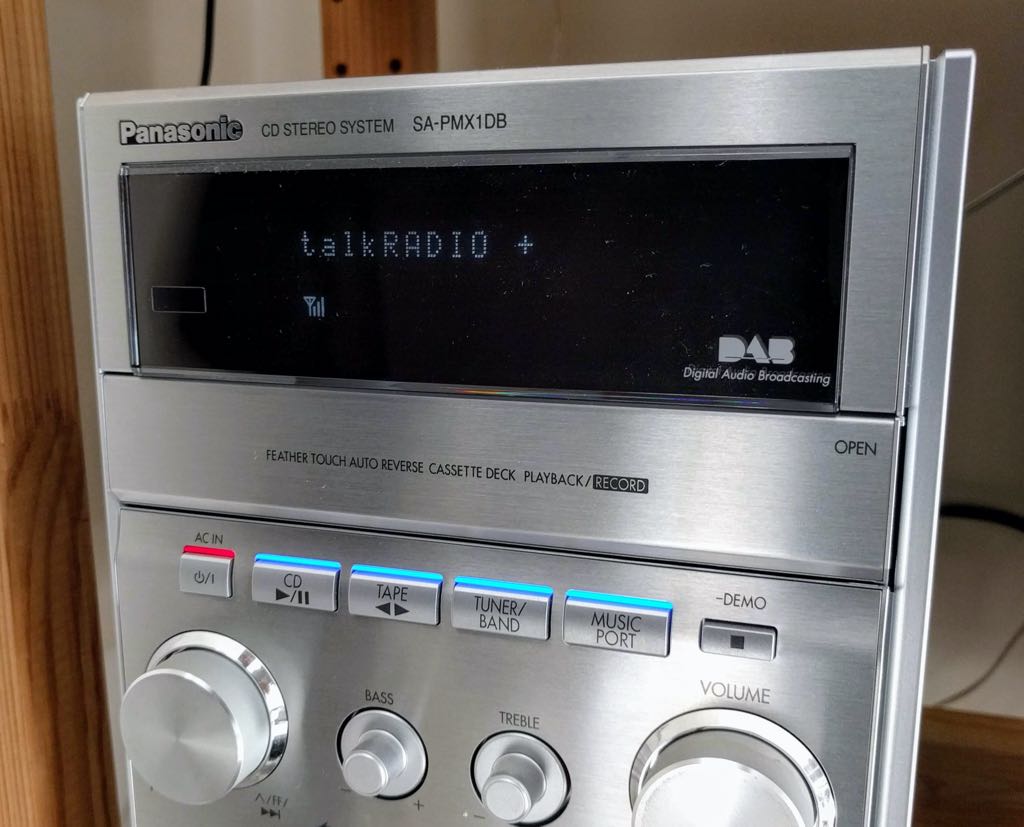 talkRADIO + on a Panasonic HiFi