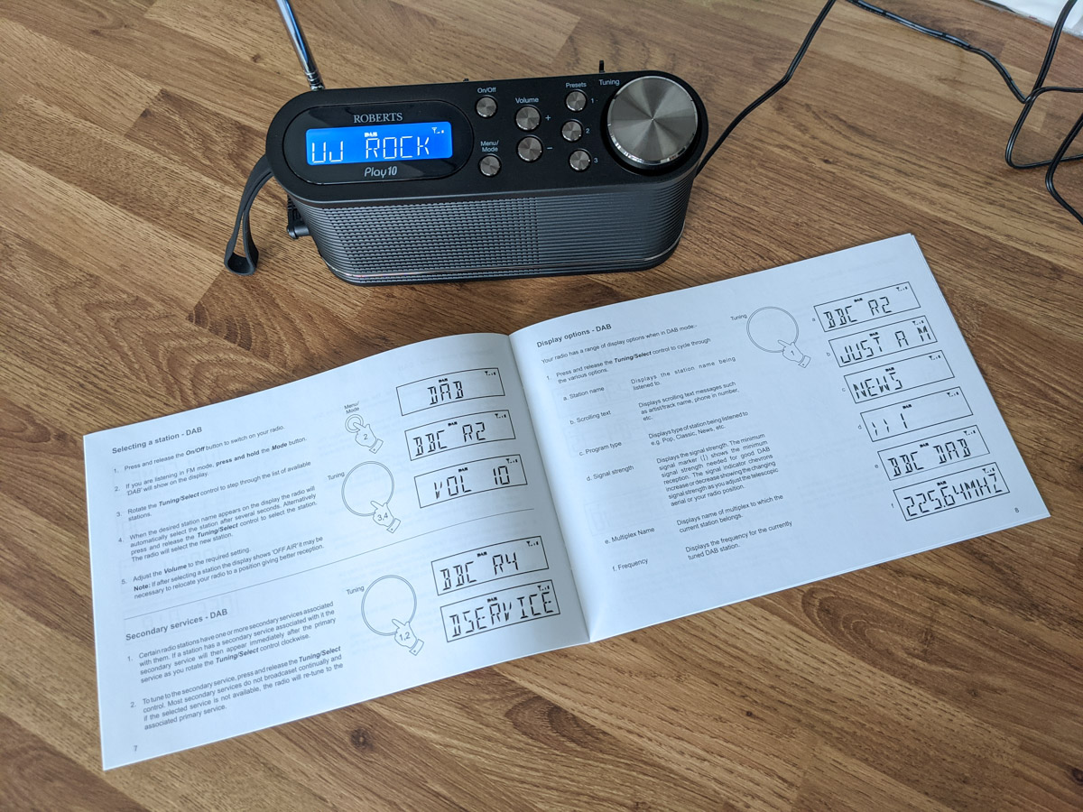 Roberts Play 10 and its instruction manual