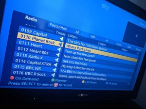 Information about a radio programme on the Sky EPG