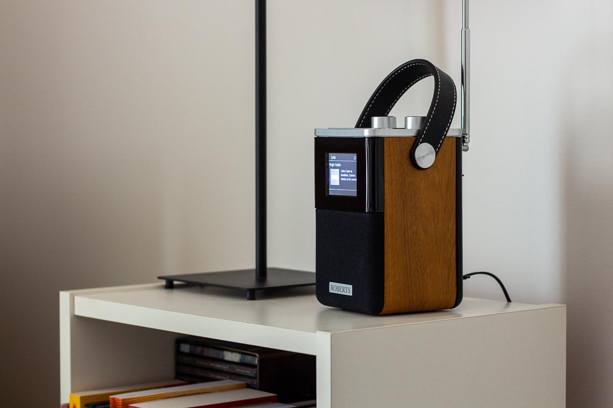 The Roberts Blutune T2 is available in black with wood effect sides