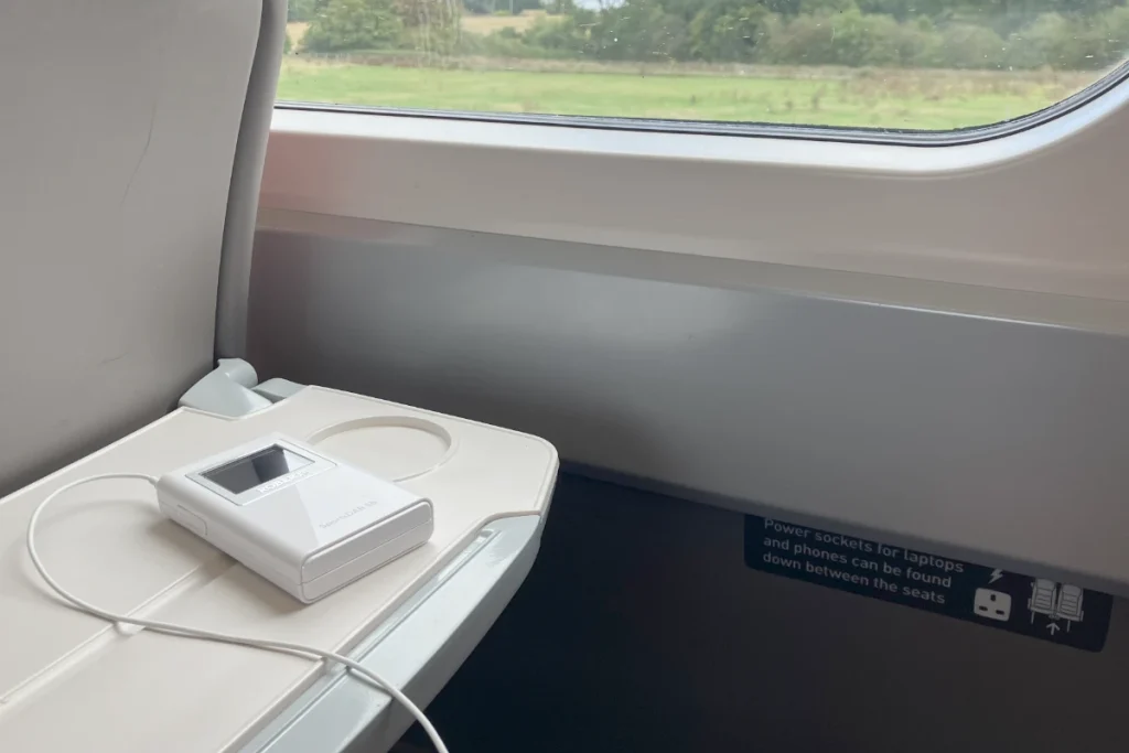 Roberts SportsDAB 55 being used on a train